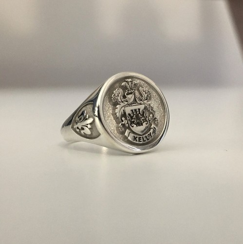 Custom silver signet ring - signet,